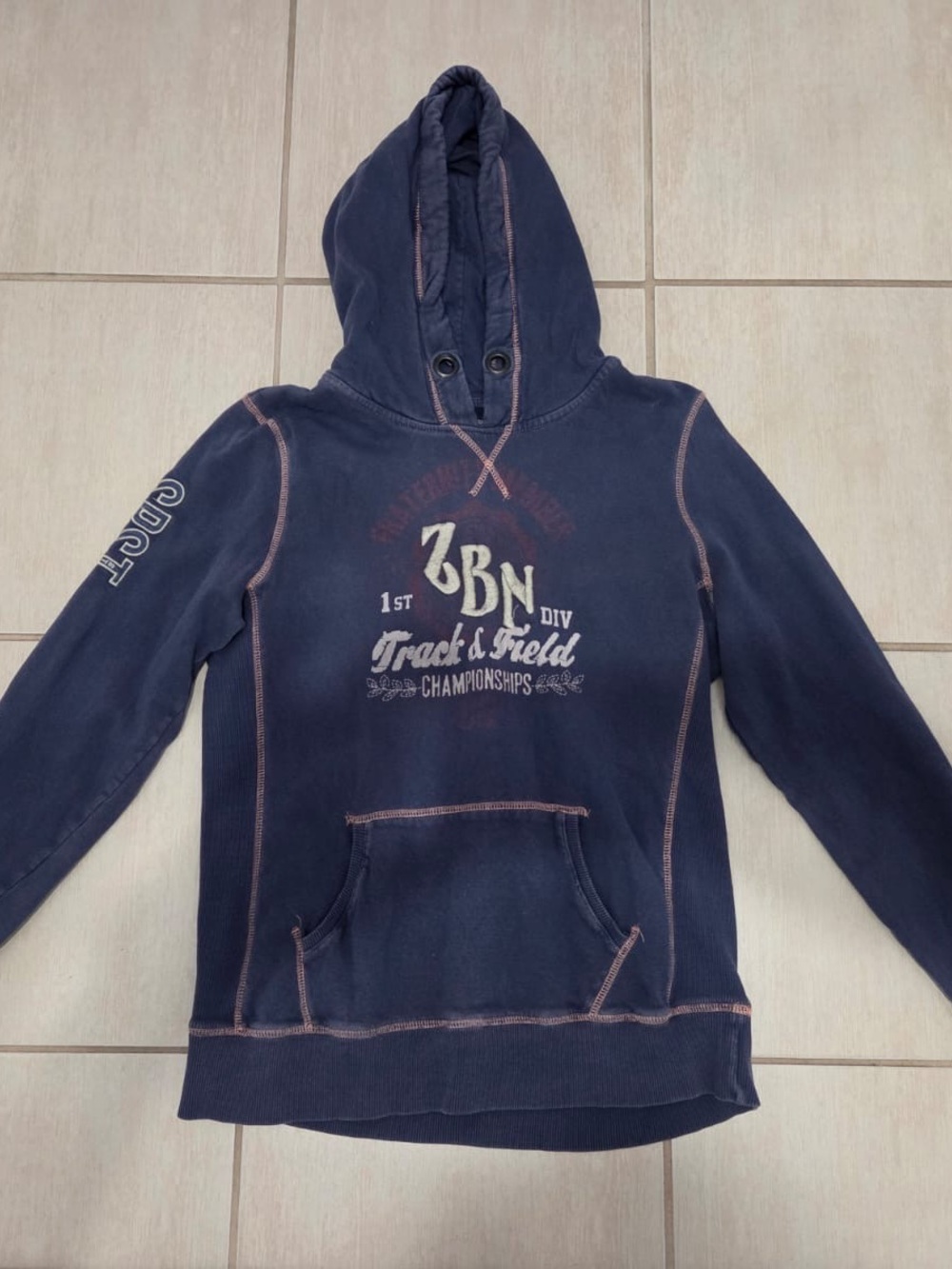 Navy Hooded Sweatshirt - Track & Field Graphic